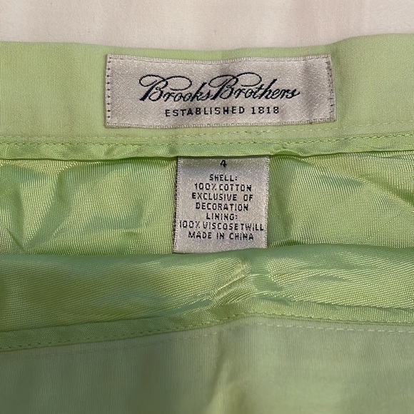 Brooks Brothers Green 100% Cotton Blend Summer Beach Skirt Pencil Women Size 4 - Picture 4 of 5